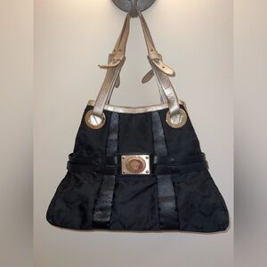 Versace Black and Gold Shoulder Bag